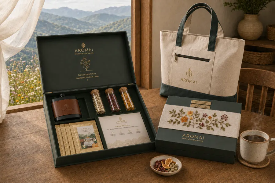 AROMAI 2026 — botanical archive edition with an embroidered travel bag